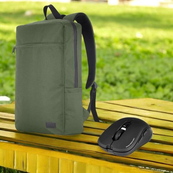 Classone Mila PR-EK107 15,6'Su Geçirmez Kumaş Fermuar Notebook Sırt Çantası+Kablosuz Mouse - Image 1