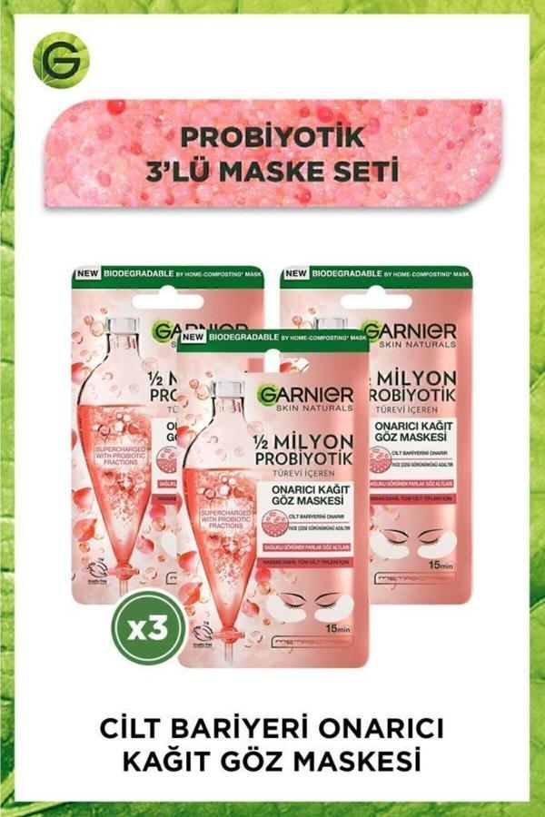 1/2 Milyon Probiyotik Türevi Içeren Onarıcı Kağıt Göz Maskesi 3'lü Set - Image 1