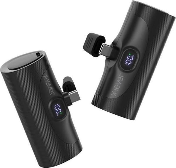 X-Level X-PowerGo Usb-C 5.000 mAh Hızlı Şarj Led Ekranlı Siyah Powerbank - Image 1