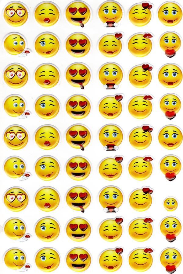 Sticker Kabartmalı A4 Boyutunda Stiker Defter, Planlayıcı Etiket-(lim091) - Emoji Aşk - Image 1