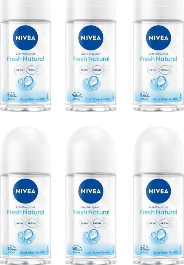 Nivea Women Roll On Fresh Natural 25 ml 6 Adet - Image 1
