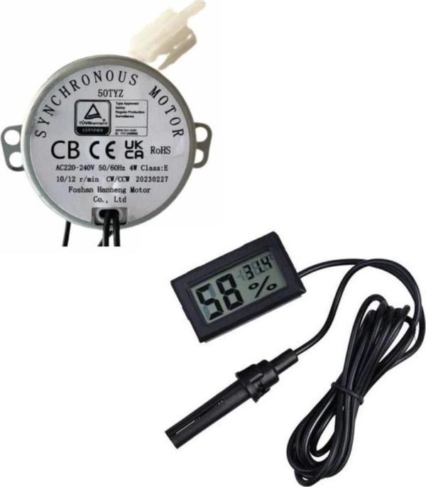 50 Tyz 10/12 Rpm Kuluçka Motoru Viyol Çevirme Ve Nem Ölçer - Image 1
