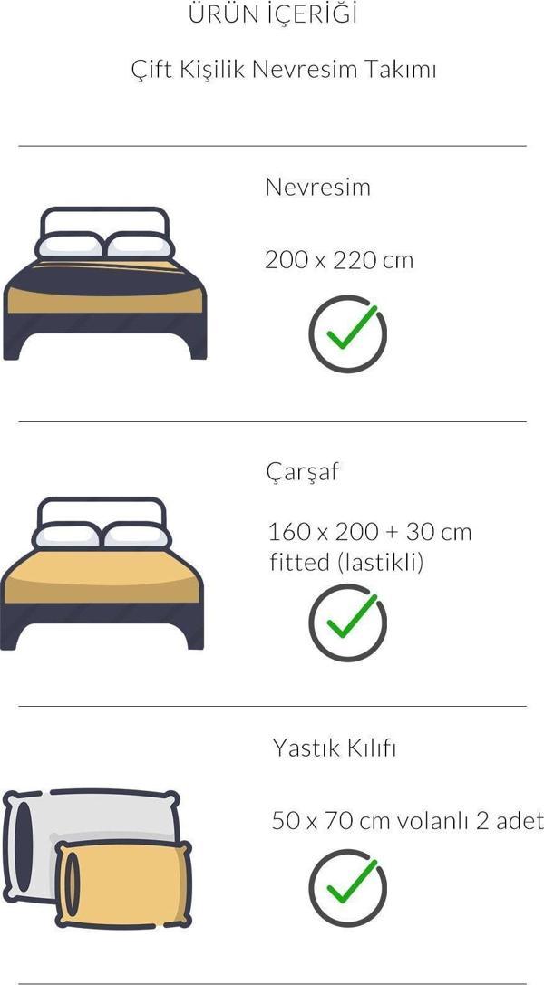 Varol Lastikli Saten Çizgili Çift Kişilik Nevresim Takım - Mint - Image 1