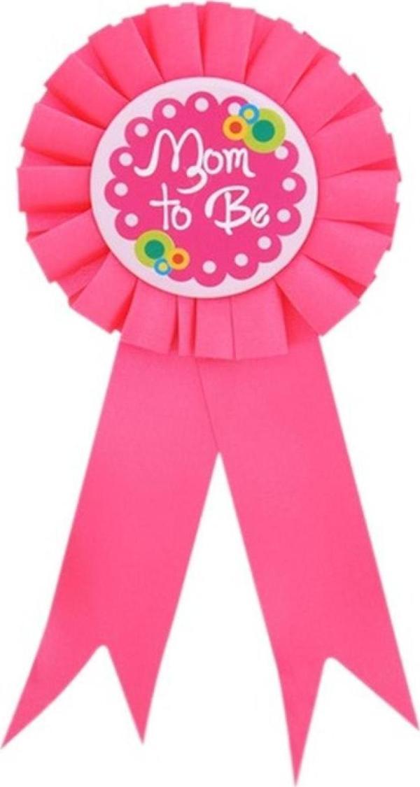 Mom To Be Yazılı Rozet Pembe Renk - Image 1