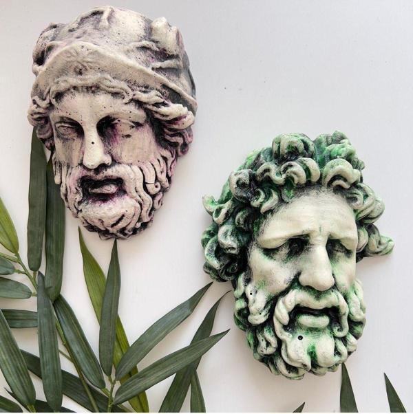 Mes Reves Design Laocoön'Un Efsanesi Ve Atina Kahramanı Eskitme Duvar Heykeli 2'Li Set, Ev Ofis Duvar Dekoru, Hediye - Image 1
