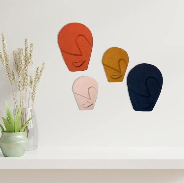Mes Reves Design Modern Tasarım El Yapımı Özel Pigment Boya Uygulamalı Duvar Dekoru Maskeler - Image 1