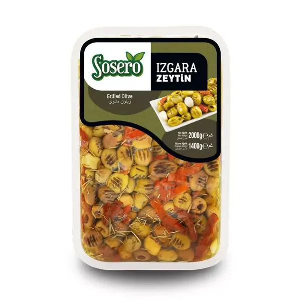 Sosero Grill Izgara Zeytin 1400 Gr Tabak - Image 1