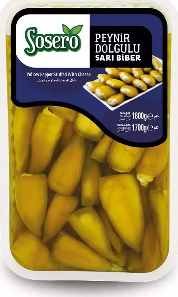 Sosero Peynir Dolgulu Balık Biber 1800 Gr Tabak - Image 1