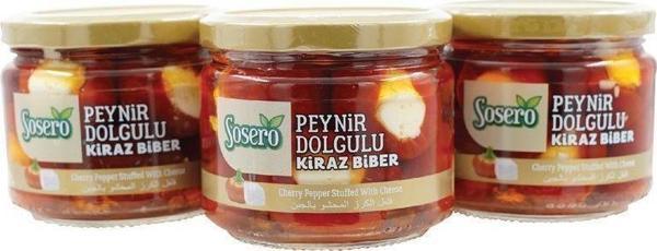 Sosero Peynir Dolgulu Kiraz Biber 3 X 290 Gr Cam Kavanoz - Image 1