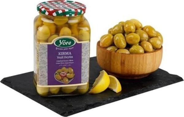 Yöre Domat Kırma Jumbo Yeşil Zeytin Cam Kavanoz 2 X 550 Gr (161-180 Kalibre) - Image 1