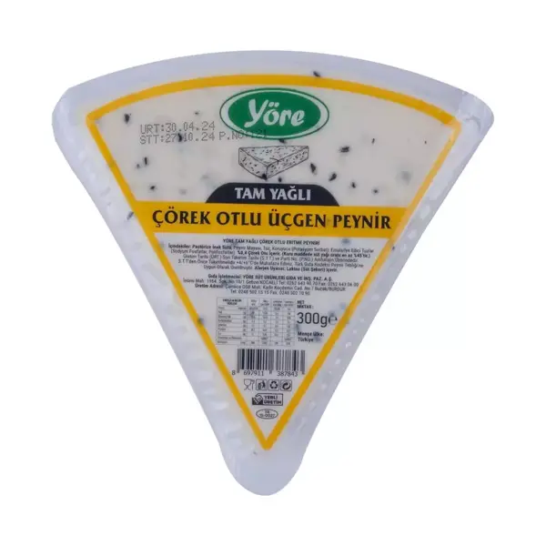 Yöre Tam Yağlı Çörek Otlu Üçgen Peynir 3 X 300 Gr - Image 1