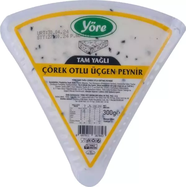 Yöre Tam Yağlı Çörek Otlu Üçgen Peynir 3 X 300 Gr - Image 1