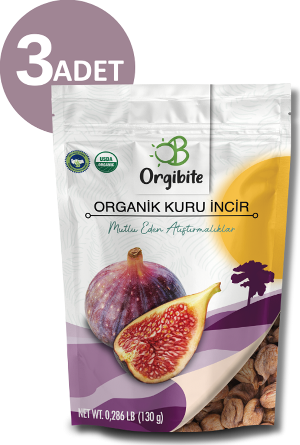 Orgibite Organik Kuru İncir 130gr 3'lü set - Image 1