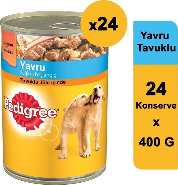 Pedigree Tavuklu Konserve Yavru Köpek Maması 24 X 400 G - Image 1