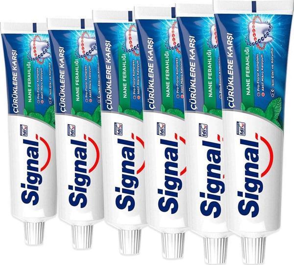 Signal Diş Macunu Çürüklere Karşı Nane Ferahlığı 50 Ml ×6 - Image 1