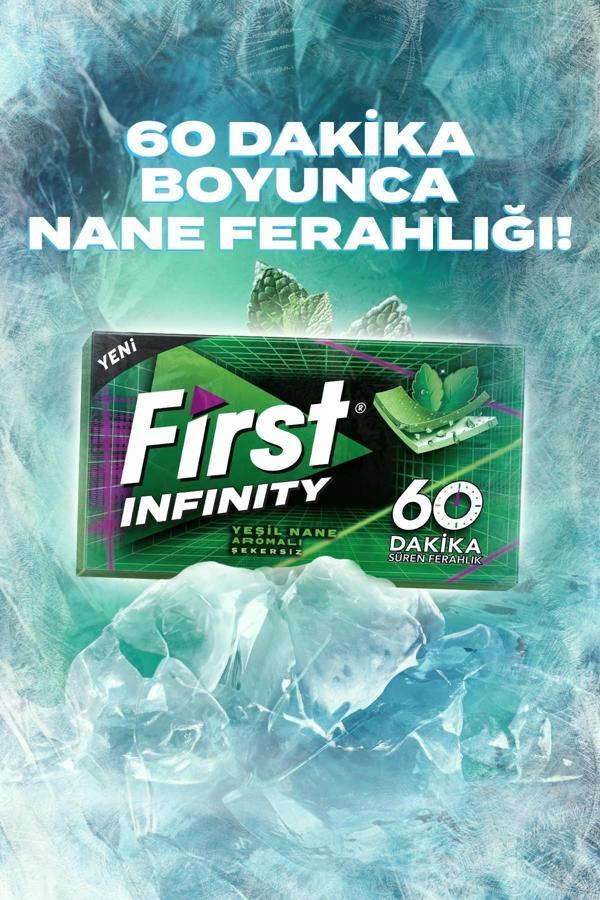 First Infinity 60 Dk Yeşil Nane Aromalı Sakız 27 Gr - 12 Adet - Image 1