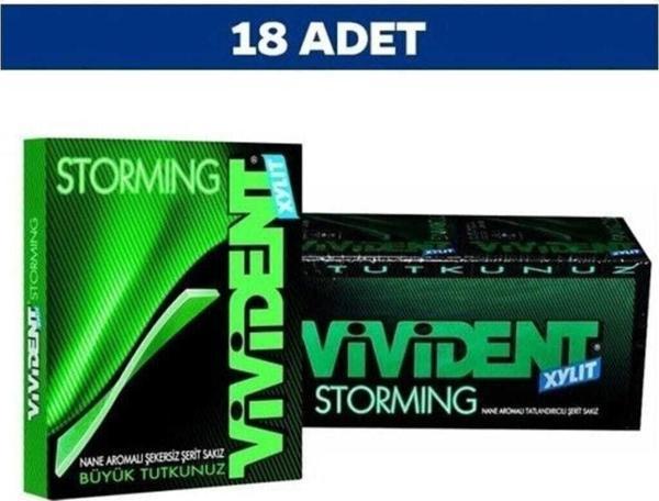 Vivident Stormıng Nane Aromalı Sakız 33 Gr (18 Adet) - Image 1