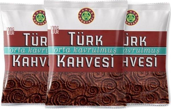 Kahve Dünyası Orta Kavrulmuş Türk Kahvesi 100 Gr 3'Lü Paket - Image 1