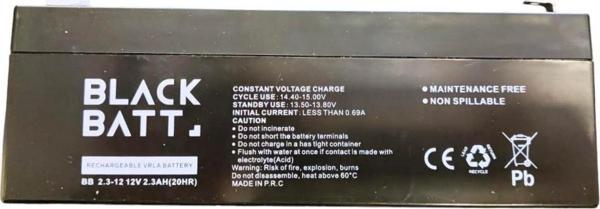 Black Batt 12V-2.3AH AGM Tam Bakımsız Tip Kuru Akü - Image 1