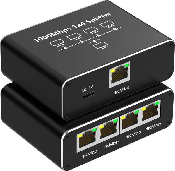 Ethernet Splitter 1x4 4 Port Ethernet Çoklayıcı 1000mbps Cat5 Cat6 Rj45 Kablo Çoklayıcı - Image 1