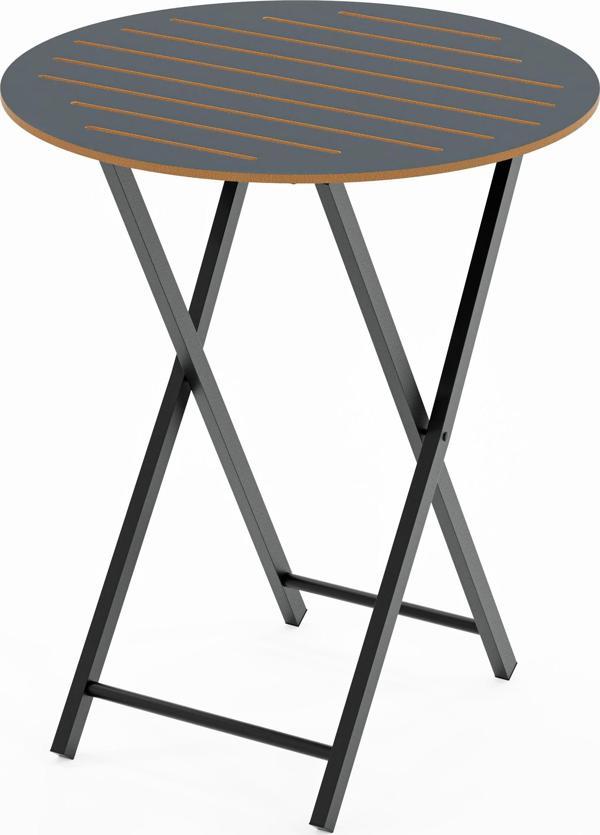 Eportatif Bahçe Masası Katlanır Bistro Masa Yuvarlak Füme 1489 - Image 1