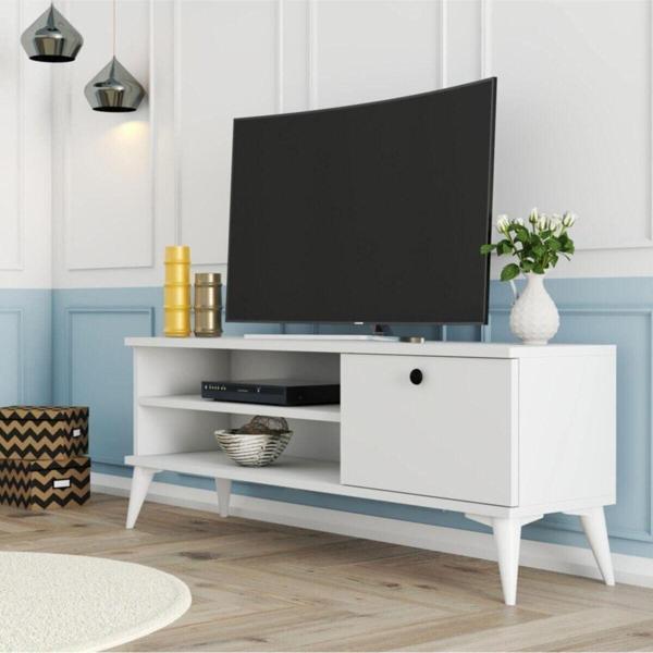 Mezza 1564 Retro Tv Ünitesi 120 Cm Beyaz - Image 1
