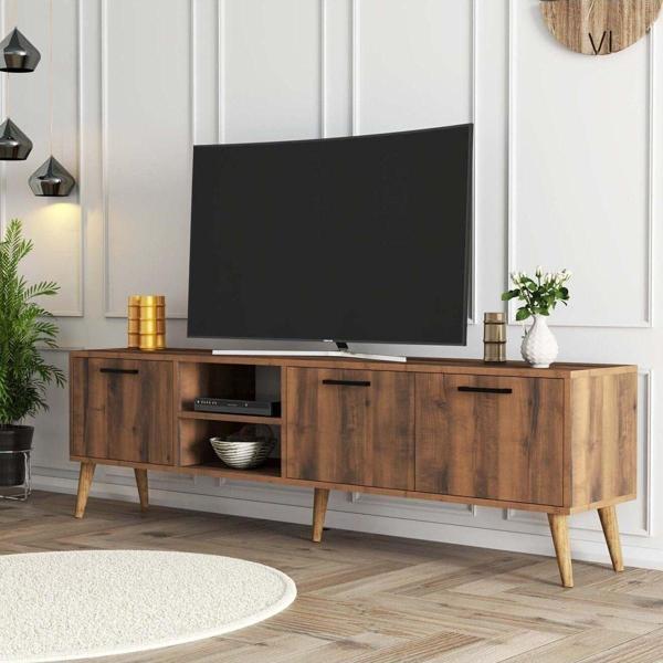 Mezza 1583 Exxen 180 Cm (AHŞAP AYAKLI) Tv Ünitesi Hat Rengi - Image 1