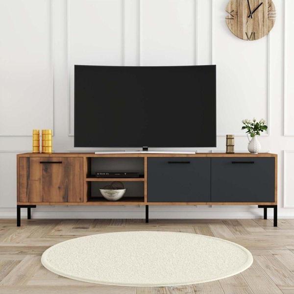 Mezza 1590 AURORA 180 CM (METAL AYAKLI) TV ÜNİTESİ HAT-ANTRASİT - Image 1