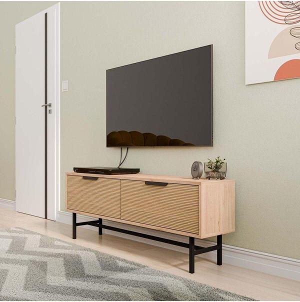 Mezza 4014 BLANCO 138 CM (METAL AYAKLI) TV ÜNİTESİ SEPET YUNUS - Image 1