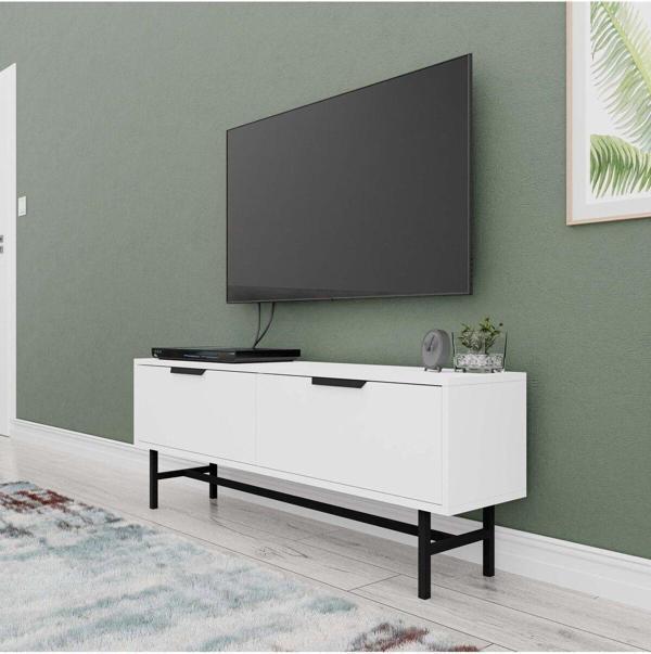 Mezza 4016 BLANCO 138 CM (METAL AYAKLI) TV ÜNİTESİ BEYAZ - Image 1