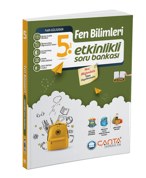 Çanta Yayınları 5. Sınıf Fen Bilimleri Etkinlikli Kazanım Sıralı Soru Bankası 2024 - 2025 - Çanta Yayınları - Image 1