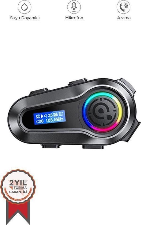 Torima Q10 Helmet Siyah LCD Ekranlı Bluetooth Motosiklet Kulaklığı Intercom - Image 1