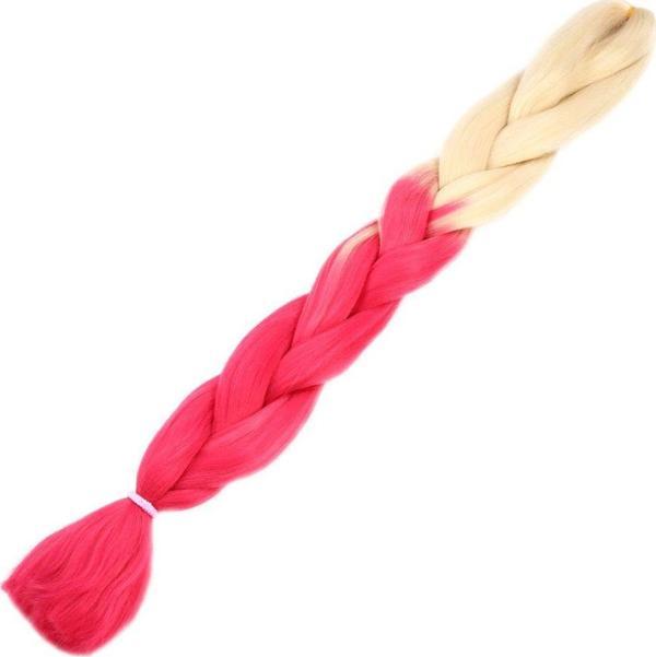  Afrika Örgülük Sentetik Ombreli Saç 100 Gr. - Platin / Pembe - Image 1