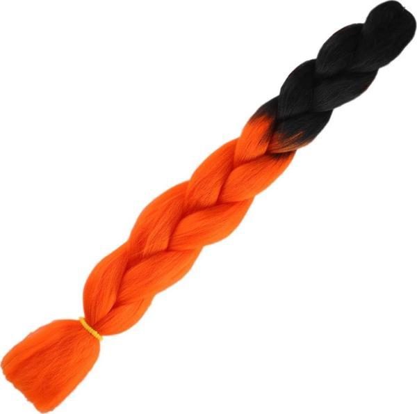  Afrika Örgülük Sentetik Ombreli Saç 100 Gr. - Siyah / Turuncu - Image 1