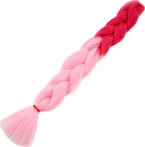  Afrika Örgülük Sentetik Ombreli Saç 100 Gr.- Koyu Pembe / Açık Pembe - Image 1