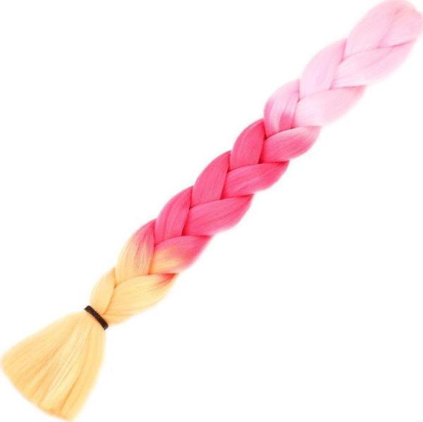  Afrika Örgüsü Ve Rasta İçin Sentetik Ombreli Saç - Açık Pembe / Koyu Pembe / Turuncu - Image 1