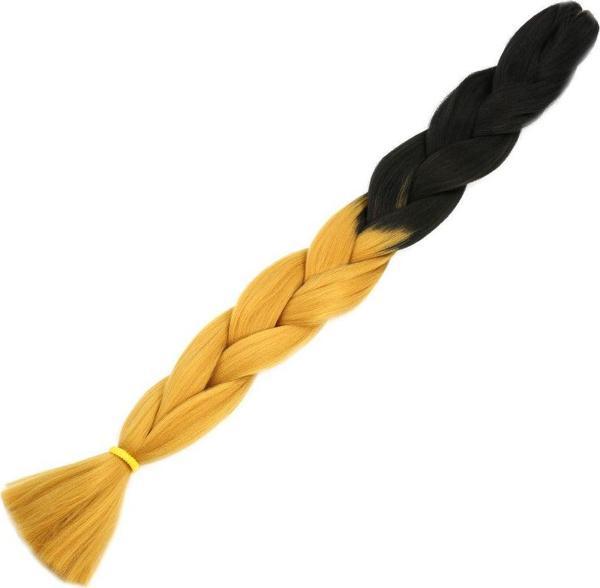 Afrika Örgüsü Ve Rasta İçin Sentetik Ombreli Saç - Siyah / Gold Sarı - Image 1