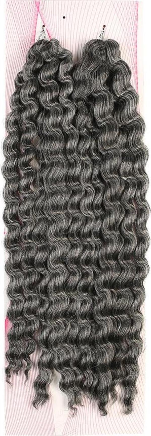  Nice Bulk Afro Su Dalgası Saç - Gri - Image 1