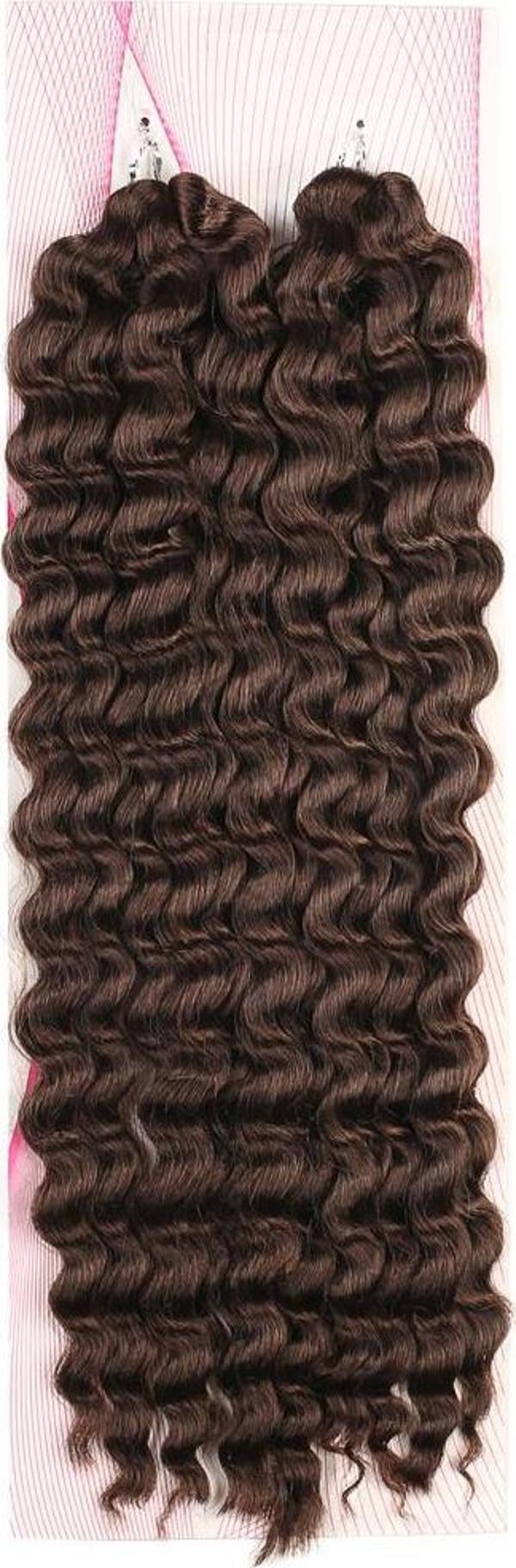 Nice Bulk Afro Su Dalgası Saç - Koyu Kahve - Image 1