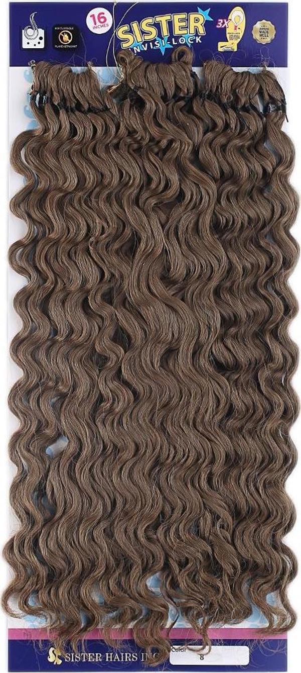  Sister Afro Dalgası Saç - Açık Kahve 8 - Image 1