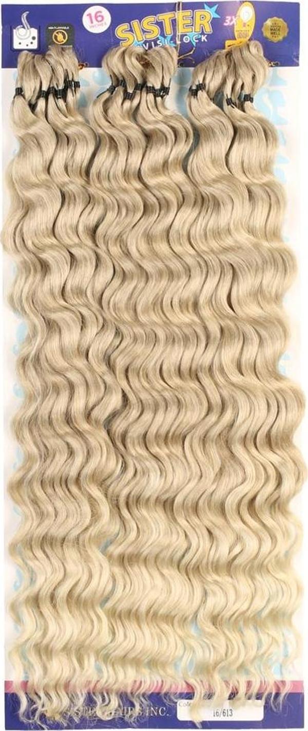  Sister Afro Dalgası Saç - Küllü Balköpüğü / Platin Ombreli 16-613 - Image 1