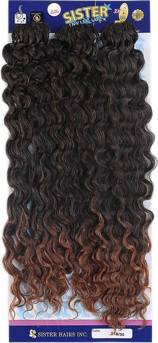 Sister Afro Dalgası Saç-Siyah Kahve Ombreli 1/30 - Image 1