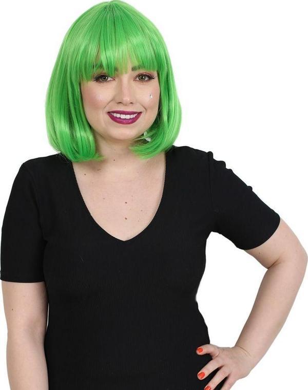  Küt Kahküllü Fiber Sentetik Peruk - Neon Yeşil - Image 1