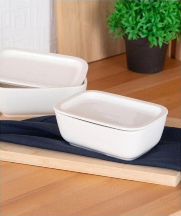 SCT5428 Bianco Porselen Kapaklı Fırın Kabı 17 Cm - Image 1