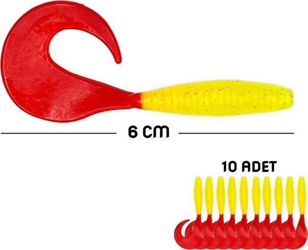 Savage Yumy 6 cm Kırmızı-Sarı Silikon Kurt 10'lu (456-18065) - Image 1