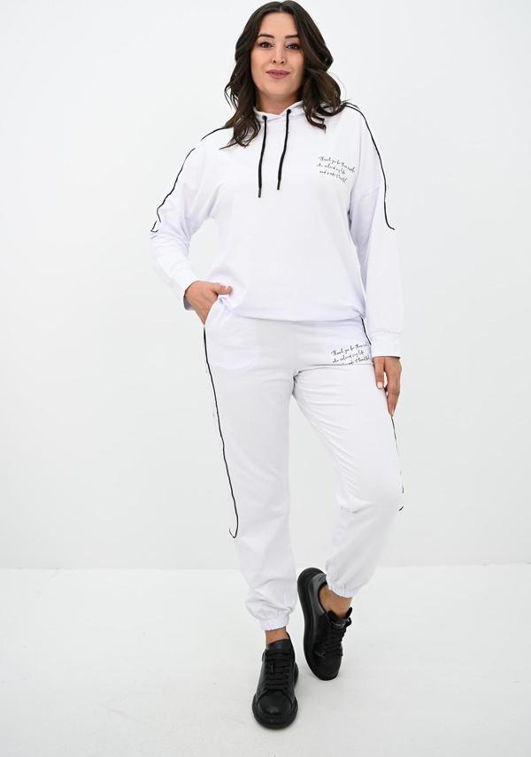 Kadın Büyük Beden Aksesuar Çıtçıt Detaylı Eşofman Takımı 8144-25 - Image 1