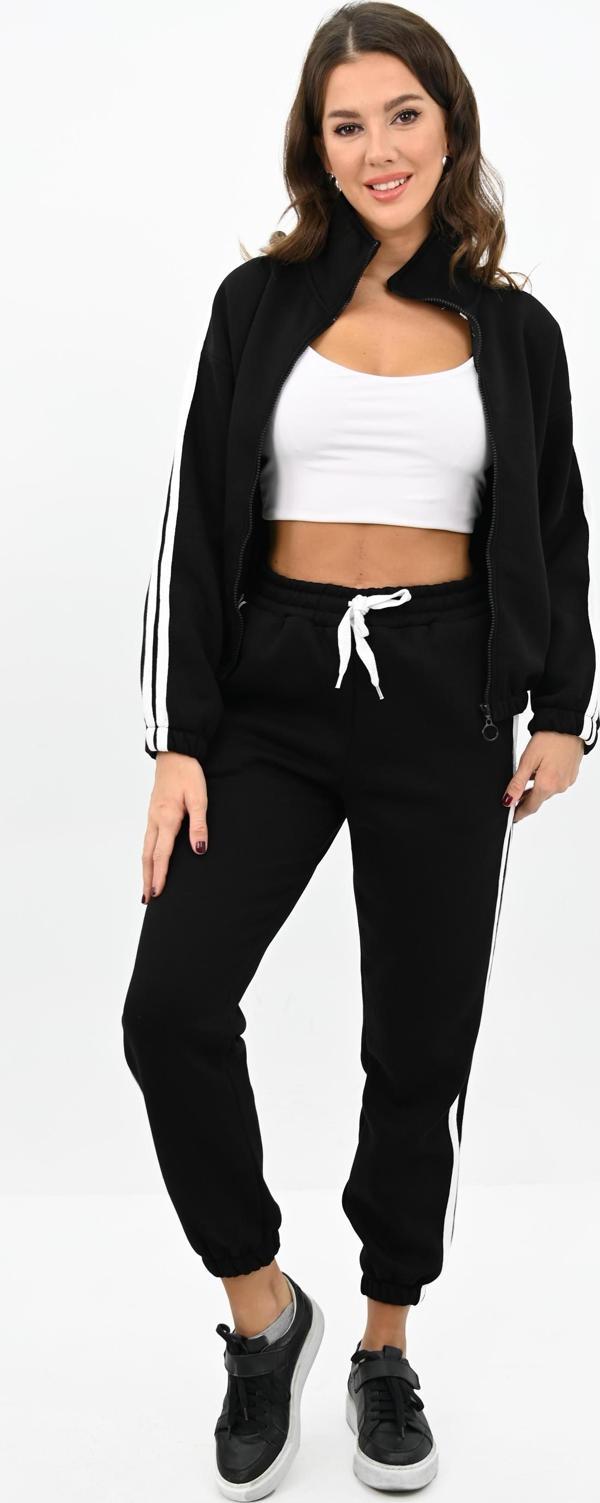 Kadın Fermuarlı Çizgi Detaylı Eşofman Takımı 4201-25 - Image 1