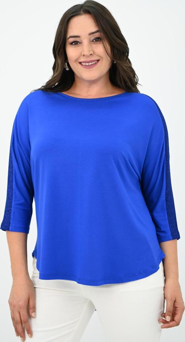 Kadın Büyük Beden Kolları Sim Detaylı Bluz 1855 - Image 1