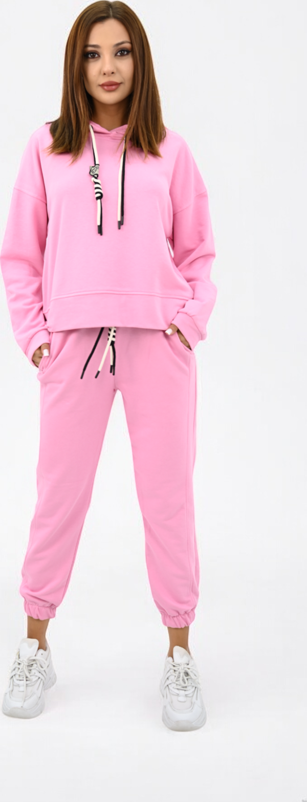 Kadın Kapüşonlu Lastik Paça Detaylı Eşofman Takımı 4161-25 - Image 1