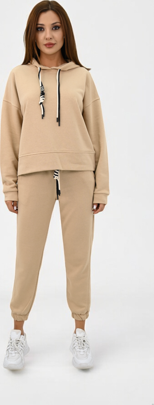 Kadın Kapüşonlu Lastik Paça Detaylı Eşofman Takımı 4161-25 - Image 1